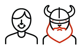 ikona viking z przyjacielem papieru